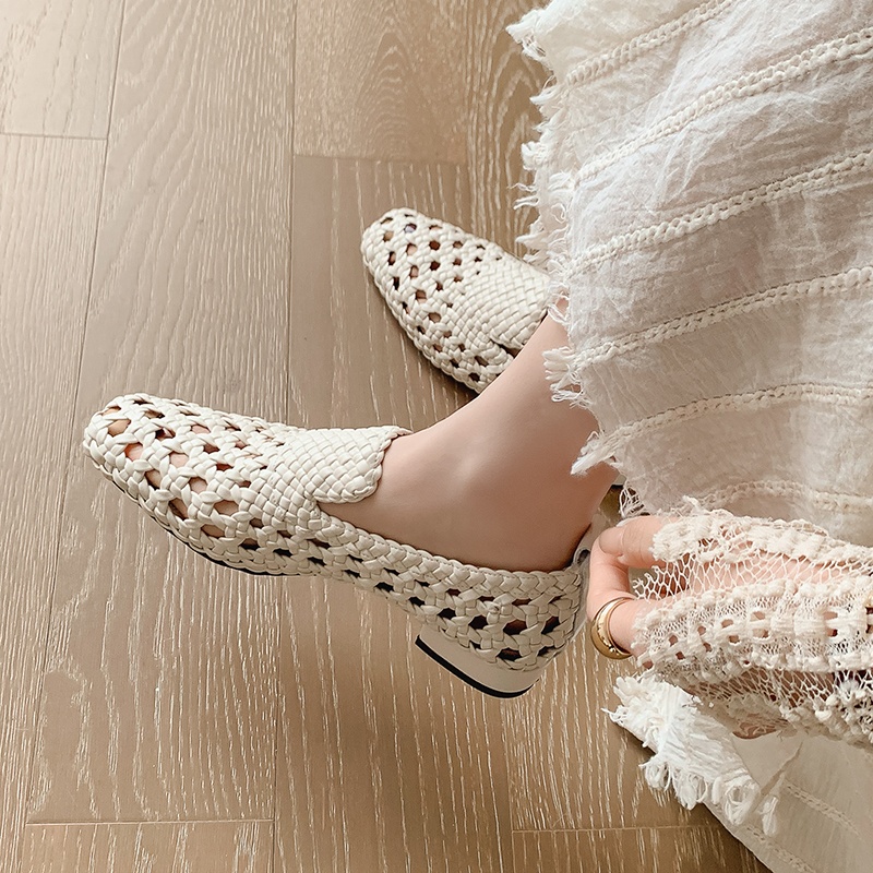 Sandals - Sandales tressées en cuir véritable pour