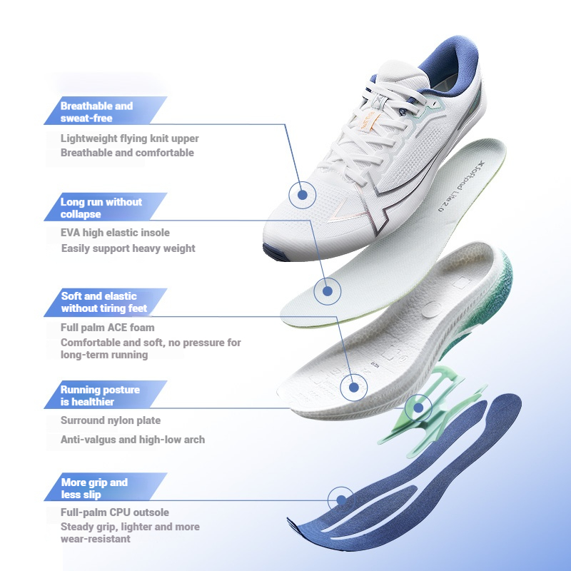 Xtep 2000km Plus chaussures de - Reflective Night Running Shoes avis et prix